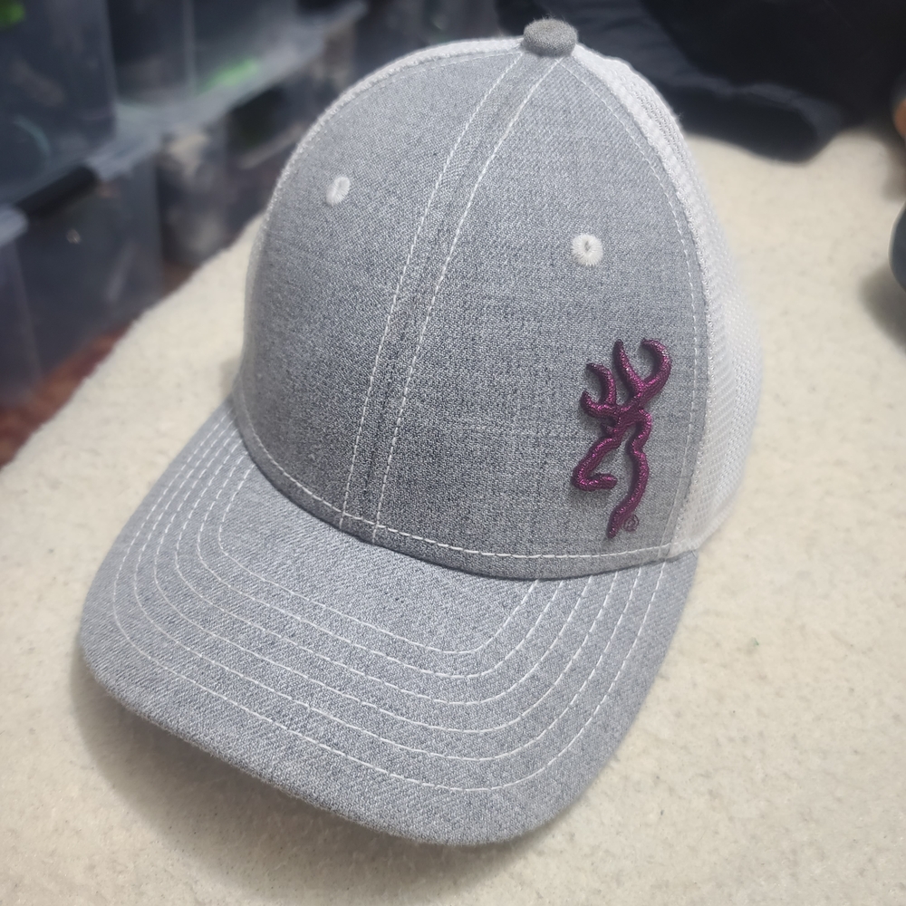 Browning Womens Outdoor Gray and White Cap with Purple Accents